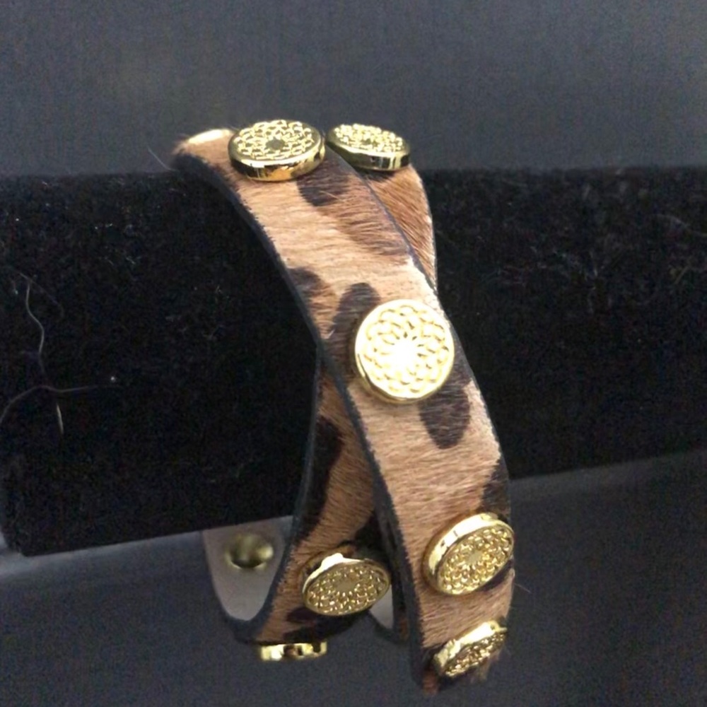 Animal print leather wrap